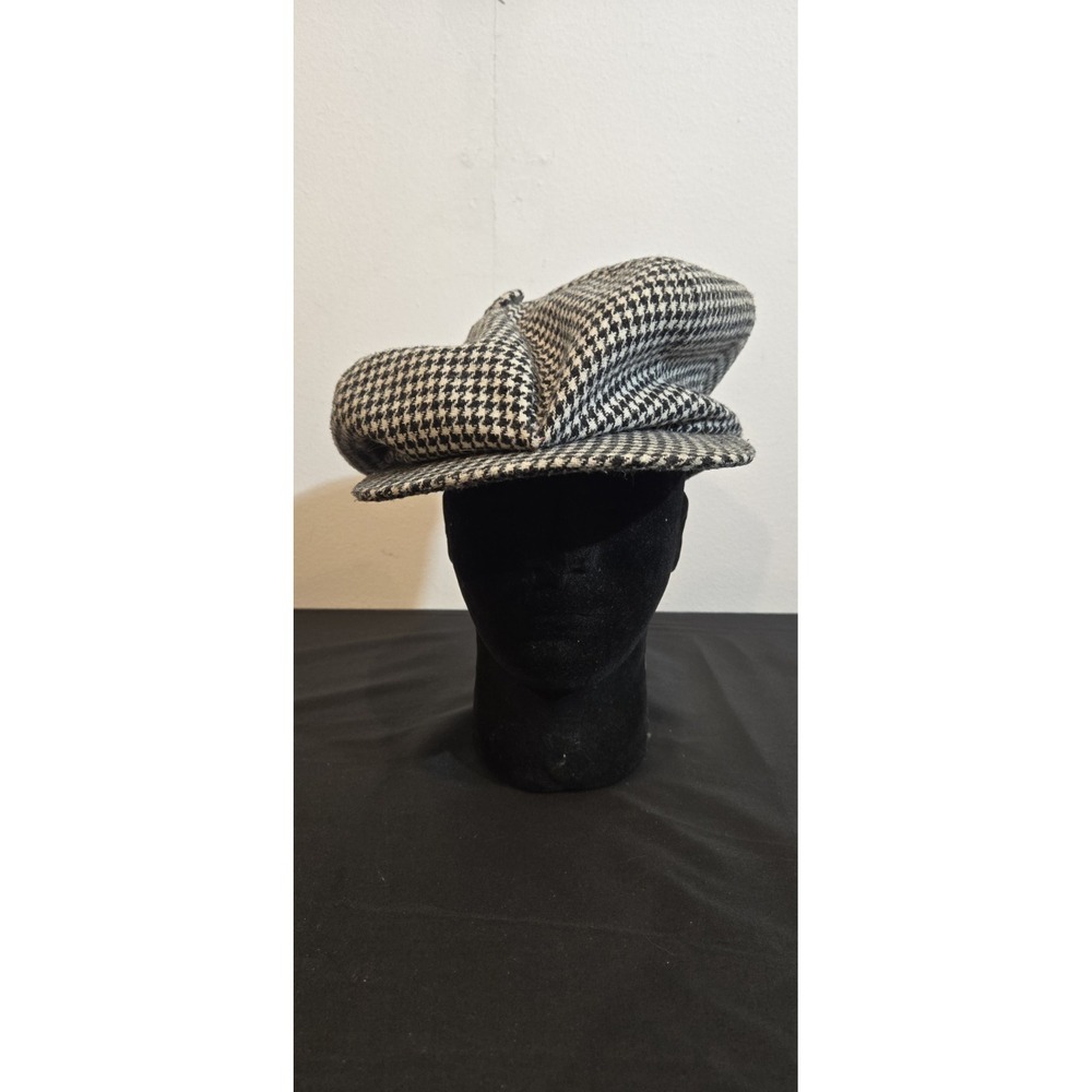 Vtg 90s New York Hat And Cap Company Oversized Houndstooth Newsboy Cap OSFA - Picture 5 of 9